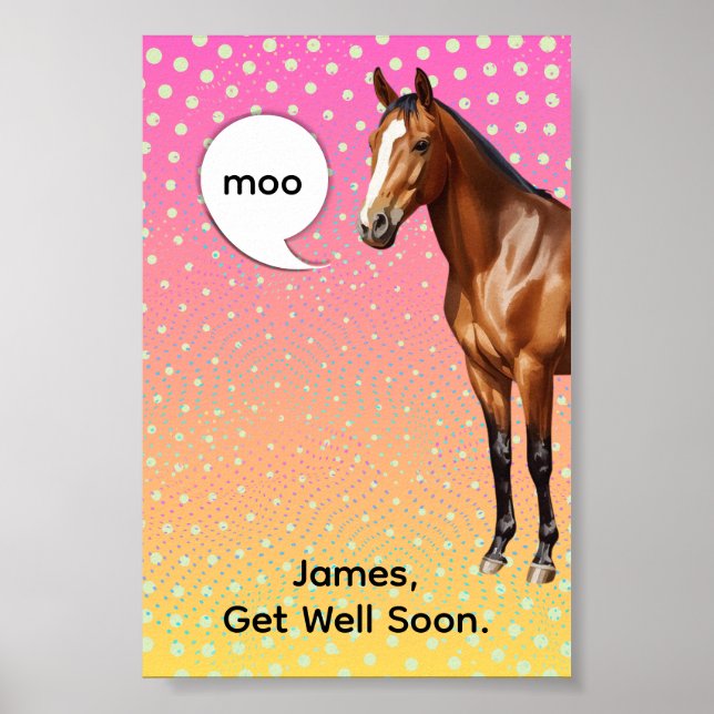 Moo werde gesund Pferd Poster (Vorne)