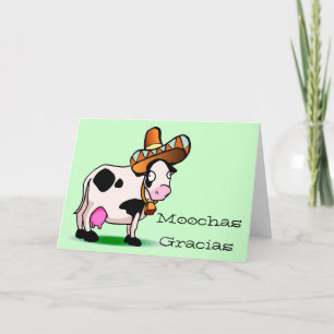 Moochas Gracias Carte de remerciements à la vache