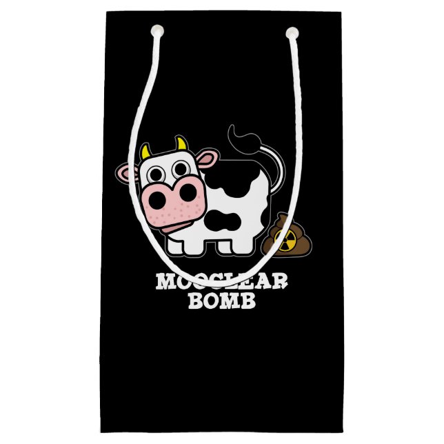 Mooclear Bomb Funny Cow Puff Dark BG Kleine Geschenktüte (Vorderseite)