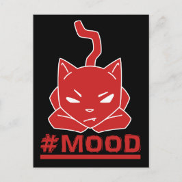 #MOOD Cat Red Logo Illustration Postkarte