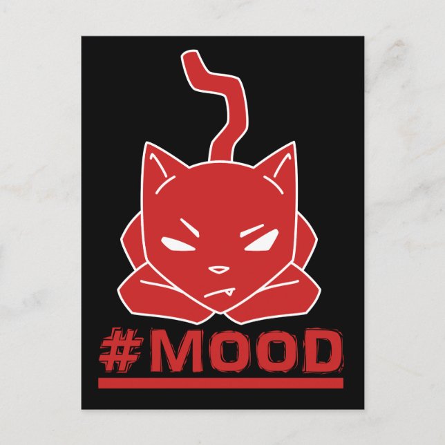 #MOOD Cat Red Logo Illustration Postkarte (Vorderseite)