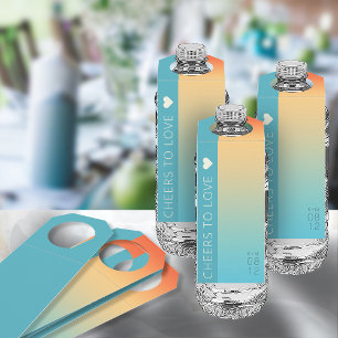 Mood Gradient Wedding Cheers Tropical Sky ID741 Flaschenanhänger