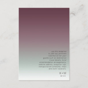 Mood Gradient Wedding Details Burgundy Mist ID741 Begleitkarte