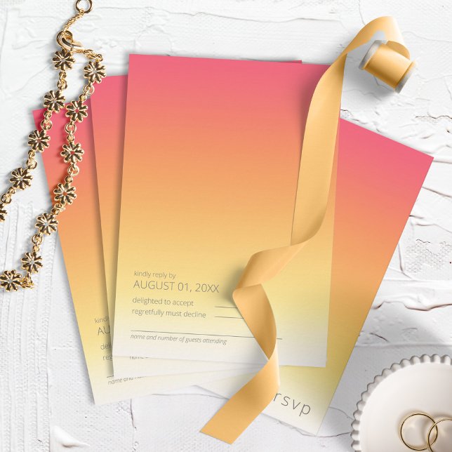 Mood Gradient Wedding Hot Summer ID741 RSVP Karte (Von Creator hochgeladen)