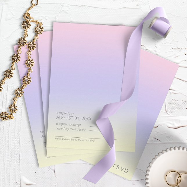 Mood Gradient Wedding Pastel Dawn ID741 RSVP Karte (Von Creator hochgeladen)