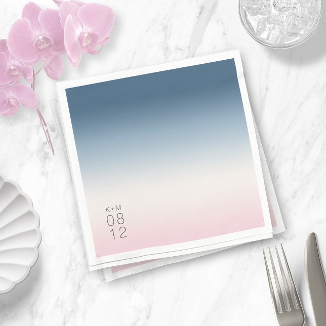 Mood Gradient Wedding Prussian Sky ID741 Serviette (Von Creator hochgeladen)