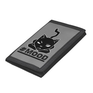 #MOOD Katzen-Schwarz-Logo-Illustration Tri-fold Portemonnaie