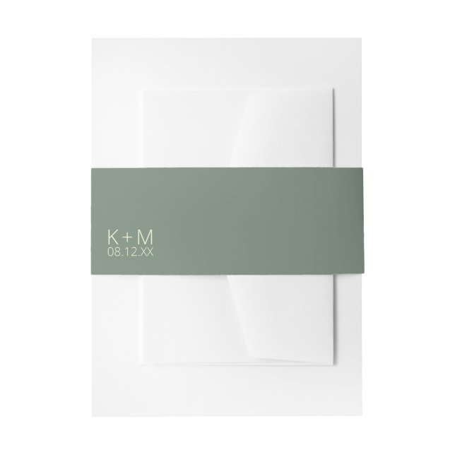 Mood Minimalistisch Wedding Green ID741 Einladungsbanderole (Vorderseite Beispiel)
