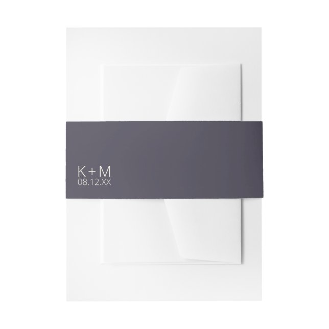 Mood Minimalistisch Wedding Indigo ID741 Einladungsbanderole (Vorderseite Beispiel)