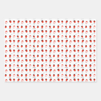 Mood Strawberry Seamless Pattern Wrapping Paper Geschenkpapier Set