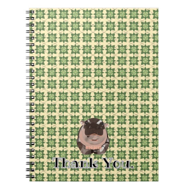 Moodeng Hippo Thailand Stil. Notizblock (Vorderseite)
