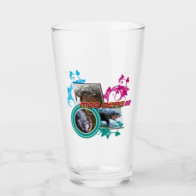 MooDeng-Trinkbehälter Glas (Vorderseite)