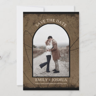 Moodige Rustikale Flache Save-The-Date-Karte Erdig Save The Date