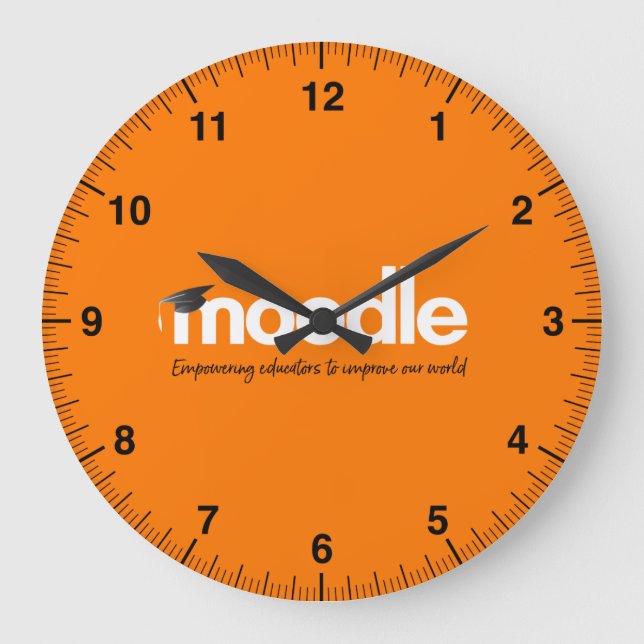 Moodle Wall Clock Große Wanduhr (Vorderseite)