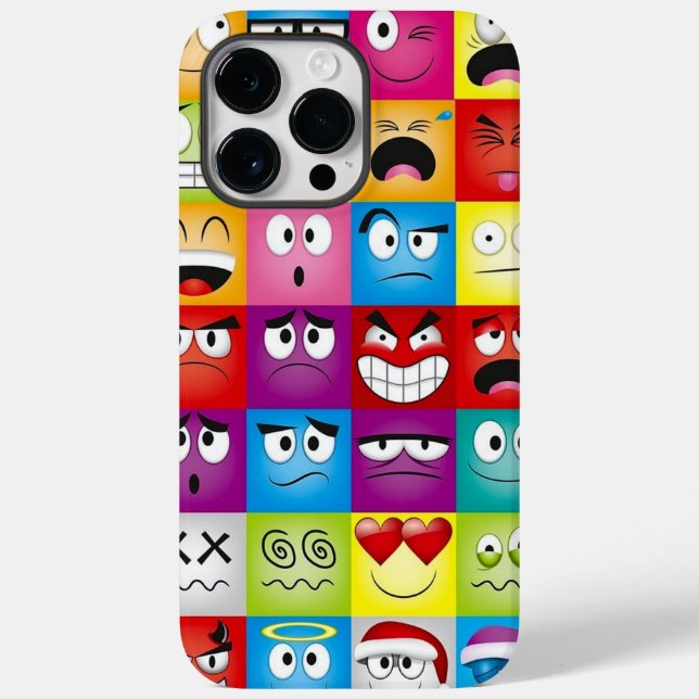 Moods and Emoticons Case-Mate iPhone 14 Pro Max Hülle (Rückseite)