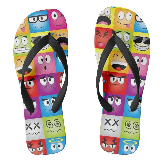 Moods and Emoticons Flip Flops (Fußbett)