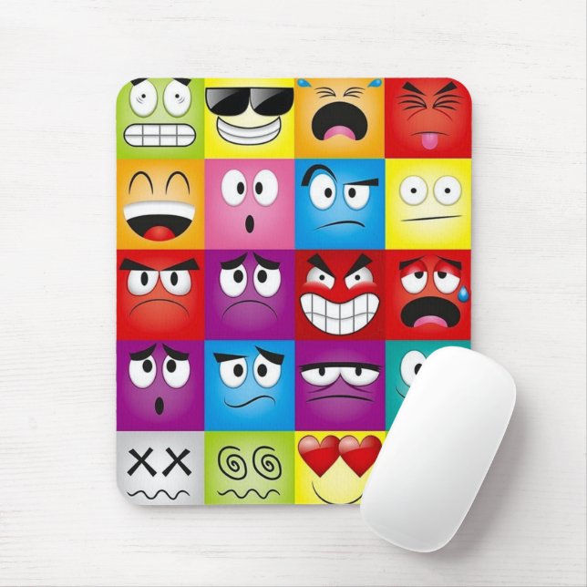 Moods and Emoticons Mousepad (Mit Mouse)