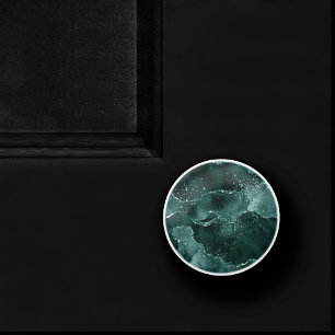 Moody Agate   Aquamarin Green Malachite Rich Jewel Keramikknauf