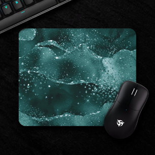 Moody Agate   Aquamarin Green Malachite Rich Jewel Mousepad