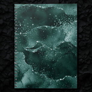 Moody Agate Aquamarin Green Malachite Rich Jewel Notizblock