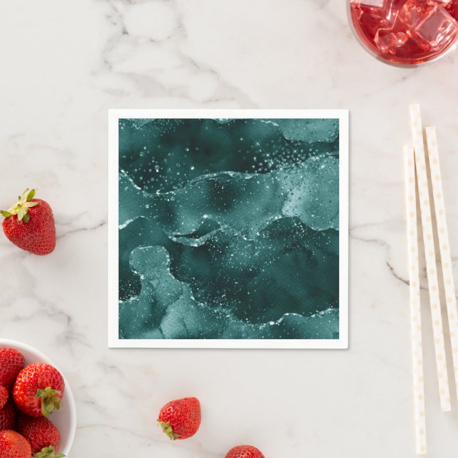 Moody Agate | Aquamarin Green Malachite Rich Jewel Serviette (Beispiel)