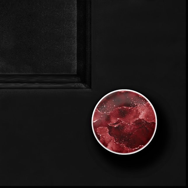 Moody Agate | Henna Blood Red Garnet Jewel Tone Keramikknauf (Von Creator hochgeladen)