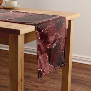 Moody Agate   Henna Blood Red Garnet Jewel Tone Kurzer Tischläufer