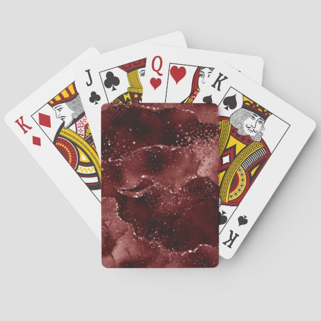 Moody Agate | Henna Blood Red Garnet Jewel Tone Spielkarten (Rückseite)