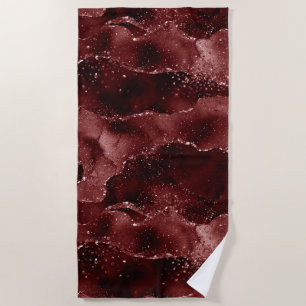 Moody Agate Henna Blood Red Garnet Jewel Tone Strandtuch