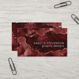 Moody Agate   Henna Blood Red Garnet Jewel Tone Visitenkarte
