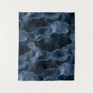 Moody Agate   Hintergrund des blauen Fotos von Nav Wandteppich