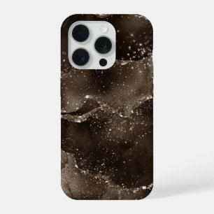 Moody Agate Kaffee Brown Golden Bronze Taupe iPhone 15 Pro Hülle
