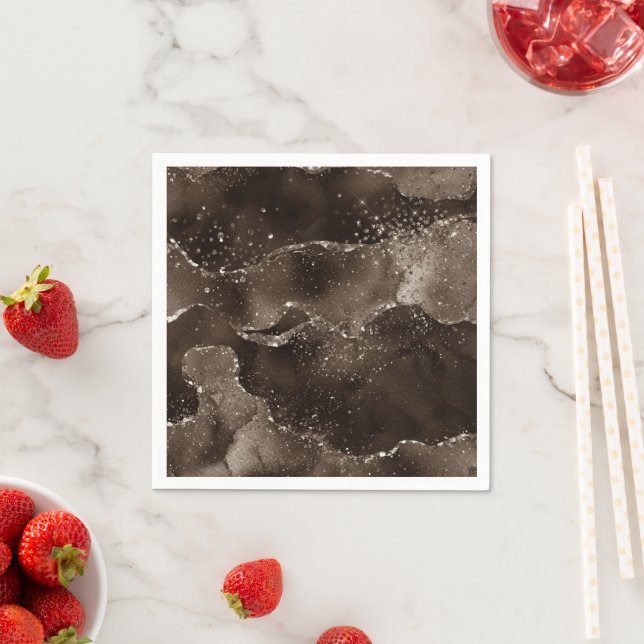 Moody Agate | Kaffee Brown Golden Bronze Taupe Serviette (Beispiel)