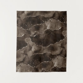 Moody Agate | Kaffee Brown Golden Bronze Taupe Wandteppich