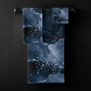Moody Agate   Marine Denim Steel Blue Faux Parties