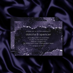 Moody Agate Midnight Indigo Deep Lila Glam Einladung