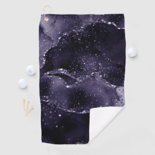 Moody Agate Midnight Indigo Deep Lila Glam Golfhandtuch