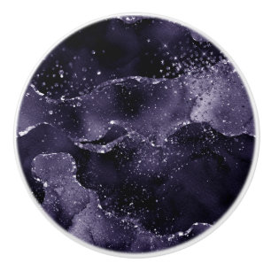 Moody Agate   Midnight Indigo Deep Lila Glam Keramikknauf