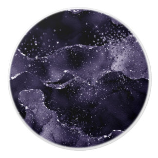Moody Agate | Midnight Indigo Deep Lila Glam Keramikknauf
