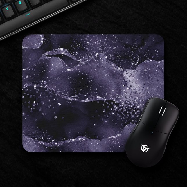 Moody Agate | Midnight Indigo Deep Lila Glam Mousepad (Von Creator hochgeladen)