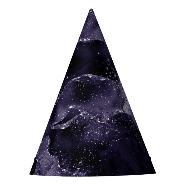 Moody Agate | Midnight Indigo Deep Lila Glam Partyhütchen (Vorderseite)
