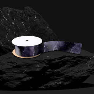 Moody Agate Midnight Indigo Deep Lila Glam Satinband