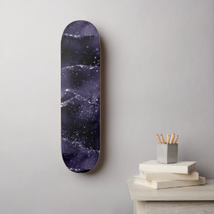 Moody Agate Midnight Indigo Deep Lila Glam Skateboard