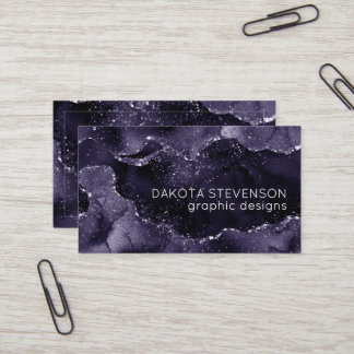 Moody Agate | Midnight Indigo Deep Lila Glam Visitenkarte