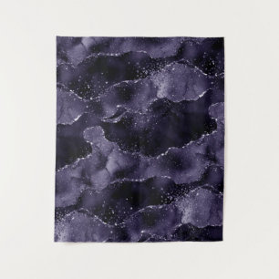 Moody Agate Mitternacht Indio Deep Lila Backgrou Wandteppich