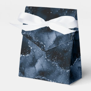 Moody Agate   Navy Denim Steel Blue Imitats Glitze Geschenkschachtel