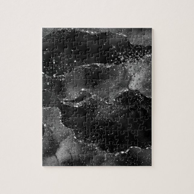 Moody Agate | Onyx Black Silver Vampy Goth Glitzer (Vertikal)