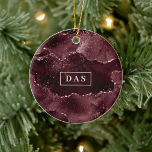 Moody Agate Wein Bordeaux Sangria Merlot Custom Keramik Ornament
