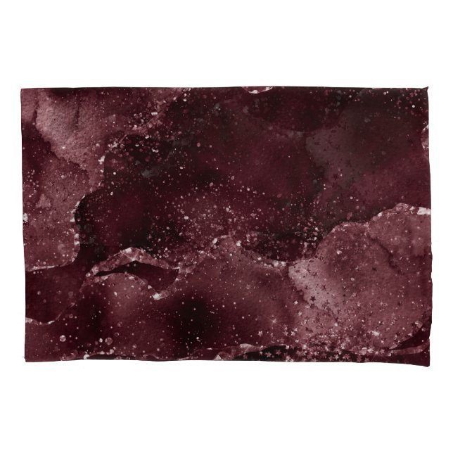 Moody Agate | Wein Bordeaux Sangria Merlot Maroon Kissenbezug (Vorderseite-Links)