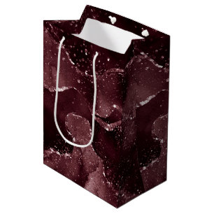 Moody Agate Wein Bordeaux Sangria Merlot Maroon Mittlere Geschenktüte